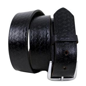 VTG Law Pro BASKETWEAVE BLACK GENUINE LEATHER 1 3/8"Wd MEN'S BELT Sz 34 (A61